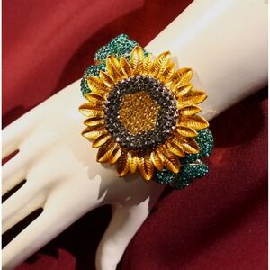 OPC CN Collection - Sun Flower Rhinestone Bracelet Cuff Pre-Owned (A4)